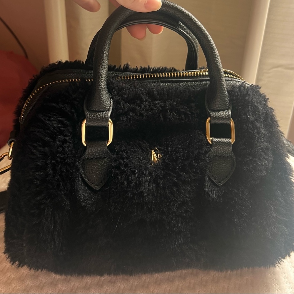 Black Faux Fur Purse